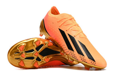 Men's Adidas X Speedportal .1 2022 World Cup Boots FG Firm Ground Low-Tops Football Boots - Orange/Black/Gold