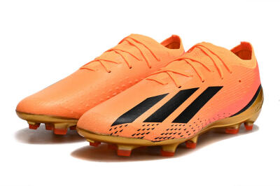 Men's Adidas X Speedportal .1 2022 World Cup Boots FG Firm Ground Low-Tops Football Boots - Orange/Black/Gold