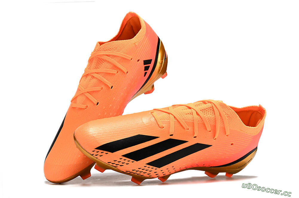 Men's Adidas X Speedportal .1 2022 World Cup Boots FG Firm Ground Low-Tops Football Boots - Orange/Black/Gold 6
