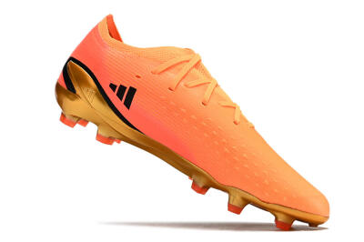 Men's Adidas X Speedportal .1 2022 World Cup Boots FG Firm Ground Low-Tops Football Boots - Orange/Black/Gold