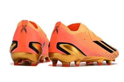 Men's Adidas X Speedportal .1 2022 World Cup Boots FG Firm Ground Low-Tops Football Boots - Orange/Black/Gold
