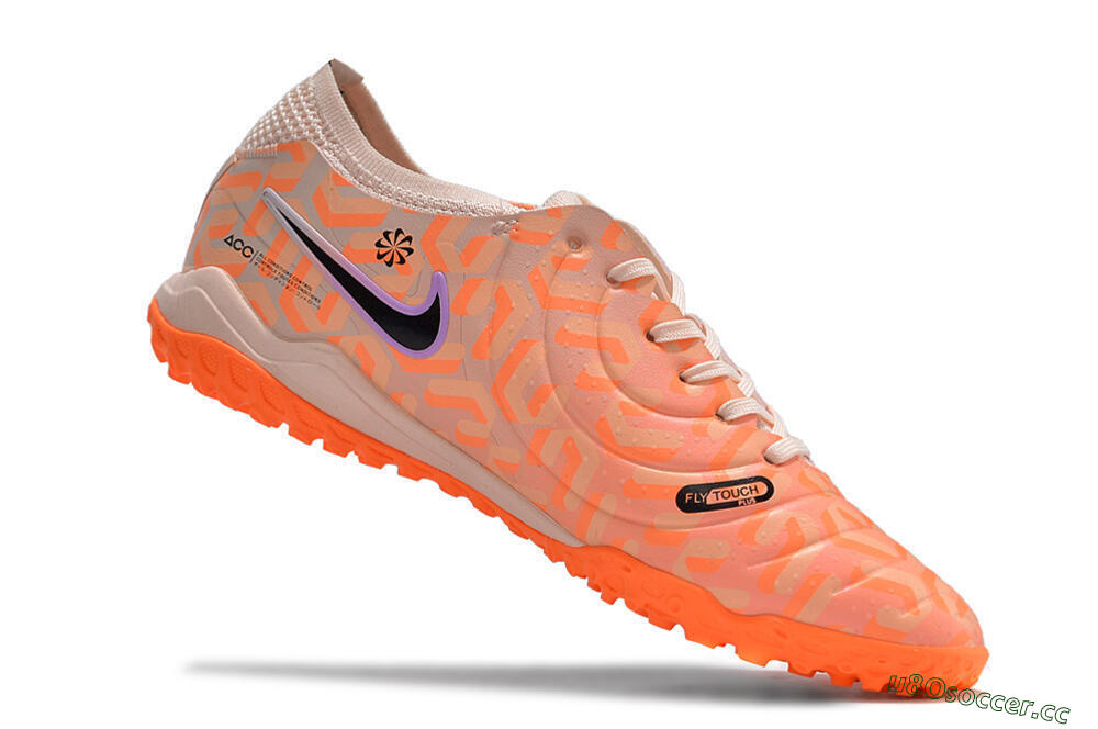 Unisex Nike Tiempo Legend 10 Elite TF Artificial Turf Low-Tops Football Shoes - Orange/White/Black 6