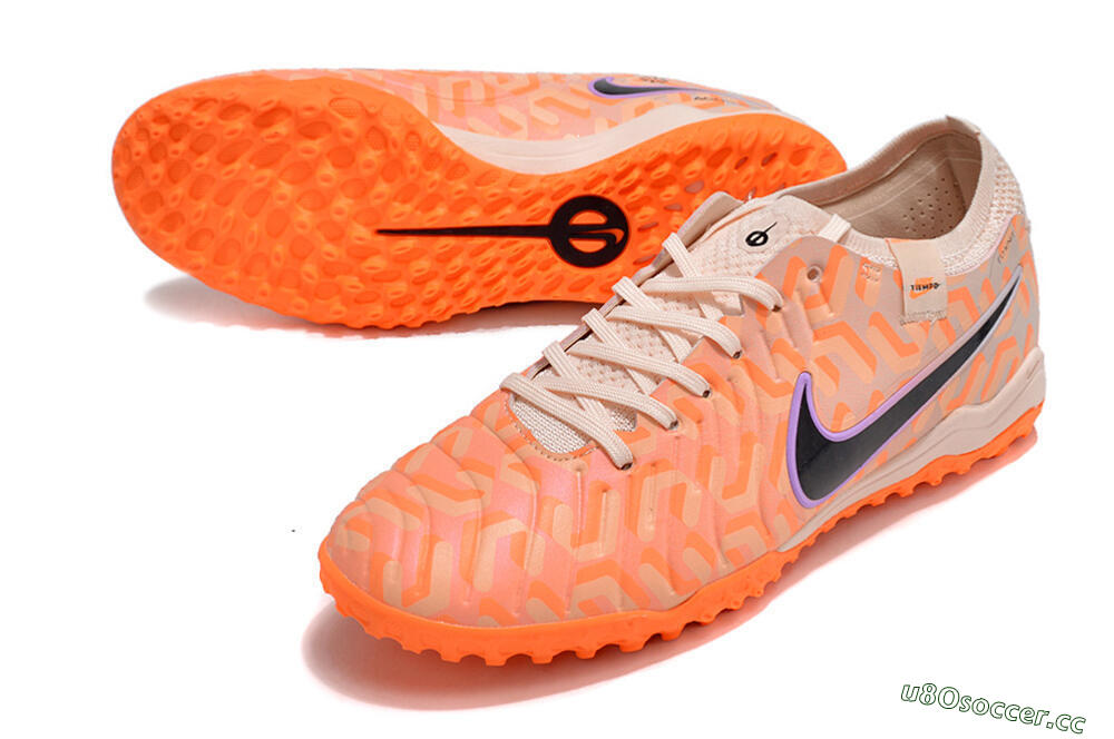 Unisex Nike Tiempo Legend 10 Elite TF Artificial Turf Low-Tops Football Shoes - Orange/White/Black 3