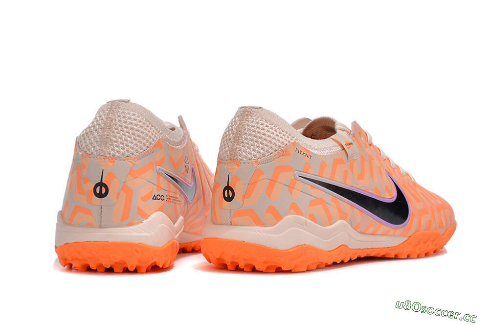 Unisex Nike Tiempo Legend 10 Elite TF Artificial Turf Low-Tops Football Shoes - Orange/White/Black 8