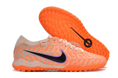 Unisex Nike Tiempo Legend 10 Elite TF Artificial Turf Low-Tops Football Shoes - Orange/White/Black