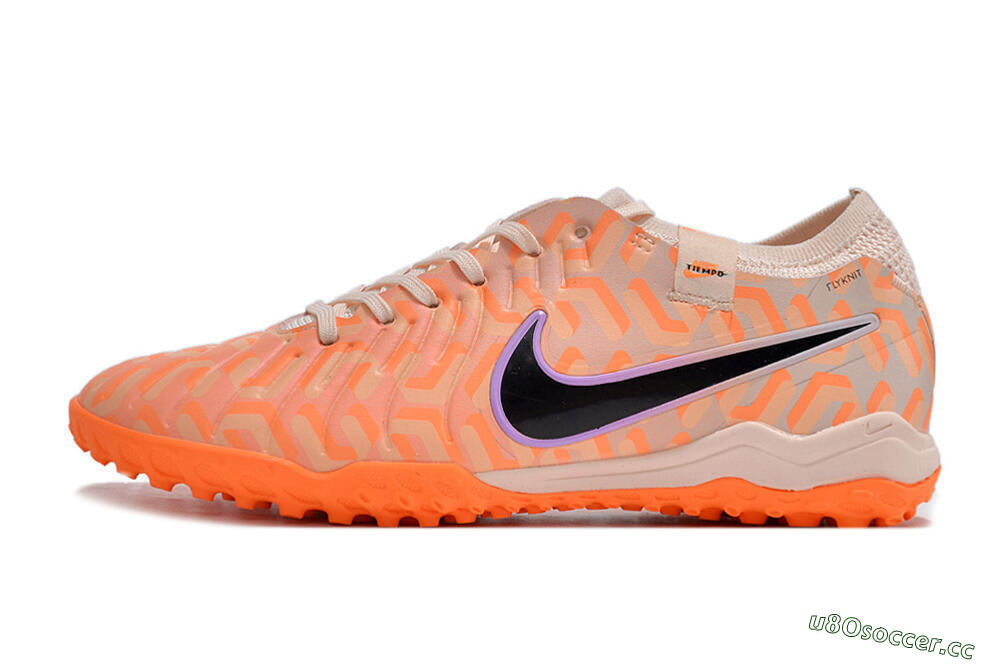 Unisex Nike Tiempo Legend 10 Elite TF Artificial Turf Low-Tops Football Shoes - Orange/White/Black 0