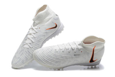 Men's Nike Phantom GX DF Elite TF Artificial Turf High-Tops Football Shoes - White/Black/Orange