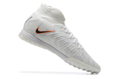 Men's Nike Phantom GX DF Elite TF Artificial Turf High-Tops Football Shoes - White/Black/Orange