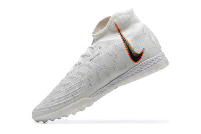 Men's Nike Phantom GX DF Elite TF Artificial Turf High-Tops Football Shoes - White/Black/Orange