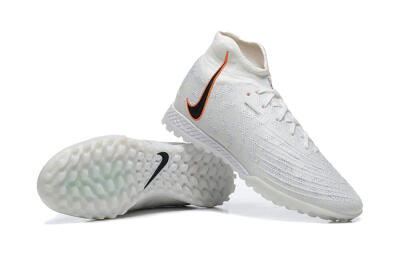 Men's Nike Phantom GX DF Elite TF Artificial Turf High-Tops Football Shoes - White/Black/Orange