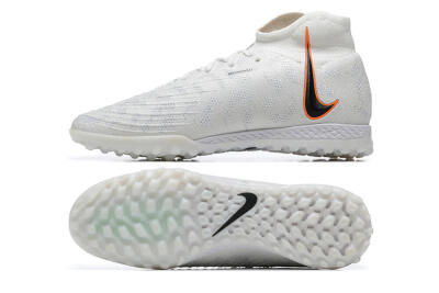 Men's Nike Phantom GX DF Elite TF Artificial Turf High-Tops Football Shoes - White/Black/Orange