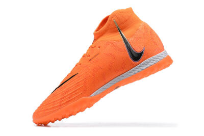 Men's Nike Phantom GX DF Elite TF Artificial Turf High-Tops Football Shoes - Orange/Silver/Black