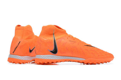 Men's Nike Phantom GX DF Elite TF Artificial Turf High-Tops Football Shoes - Orange/Silver/Black