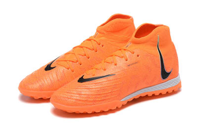 Men's Nike Phantom GX DF Elite TF Artificial Turf High-Tops Football Shoes - Orange/Silver/Black