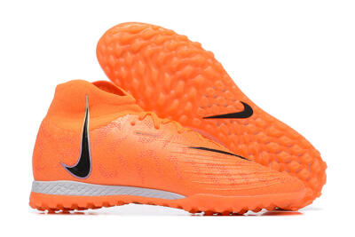 Men's Nike Phantom GX DF Elite TF Artificial Turf High-Tops Football Shoes - Orange/Silver/Black