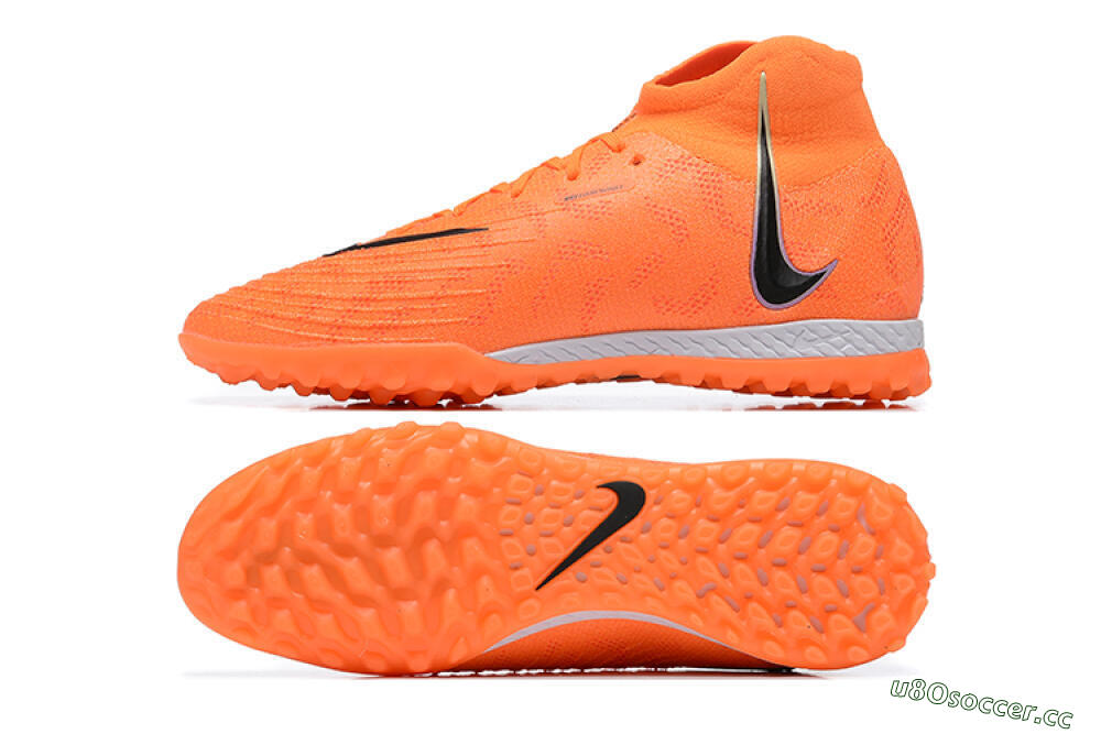 Men's Nike Phantom GX DF Elite TF Artificial Turf High-Tops Football Shoes - Orange/Silver/Black 1