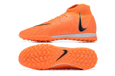 Men's Nike Phantom GX DF Elite TF Artificial Turf High-Tops Football Shoes - Orange/Silver/Black