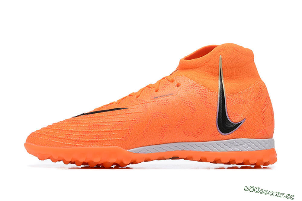 Men's Nike Phantom GX DF Elite TF Artificial Turf High-Tops Football Shoes - Orange/Silver/Black 0