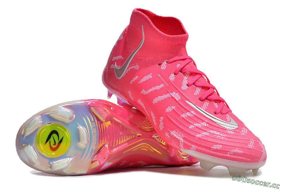 Men's Nike Phantom Luna Elite FG Firm Ground High-Tops Football Boots - Red/Silver/White 3