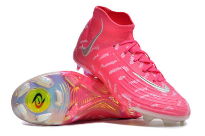 Men's Nike Phantom Luna Elite FG Firm Ground High-Tops Football Boots - Red/Silver/White