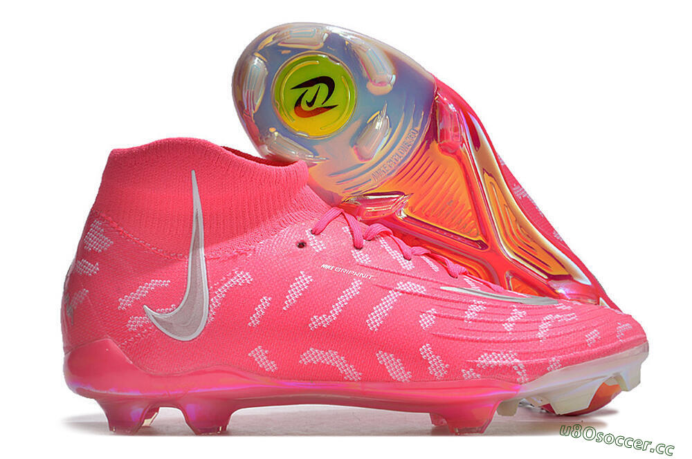Men's Nike Phantom Luna Elite FG Firm Ground High-Tops Football Boots - Red/Silver/White 2