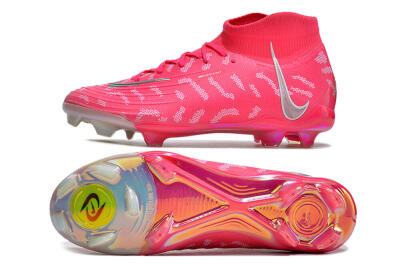 Men's Nike Phantom Luna Elite FG Firm Ground High-Tops Football Boots - Red/Silver/White