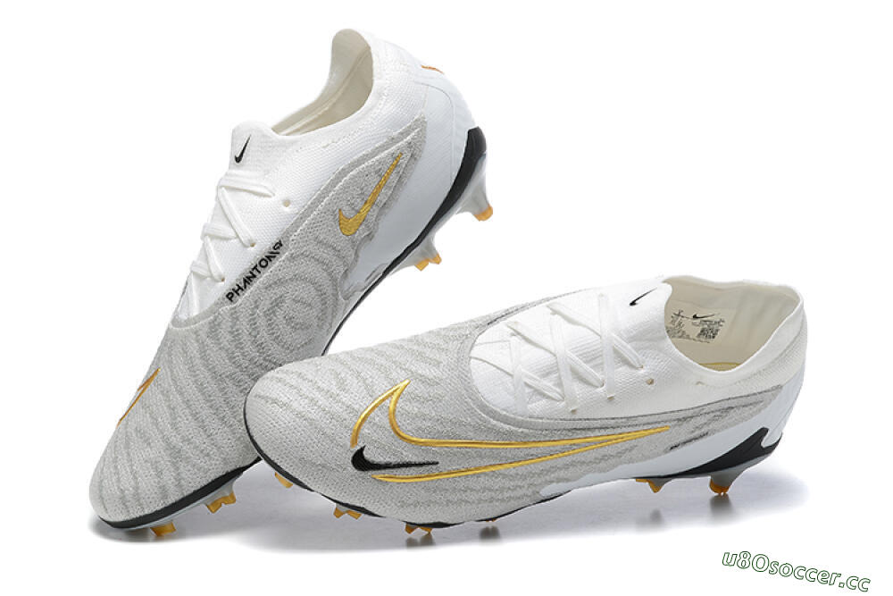 Men's Nike Phantom GX Elite FG Firm Ground Low-Tops Football Boots - Grey/White/Gold 5