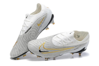 Men's Nike Phantom GX Elite FG Firm Ground Low-Tops Football Boots - Grey/White/Gold