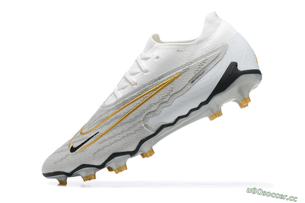 Men's Nike Phantom GX Elite FG Firm Ground Low-Tops Football Boots - Grey/White/Gold 7