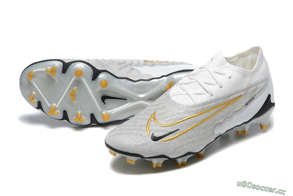 Men's Nike Phantom GX Elite FG Firm Ground Low-Tops Football Boots - Grey/White/Gold 3