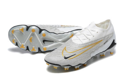 Men's Nike Phantom GX Elite FG Firm Ground Low-Tops Football Boots - Grey/White/Gold