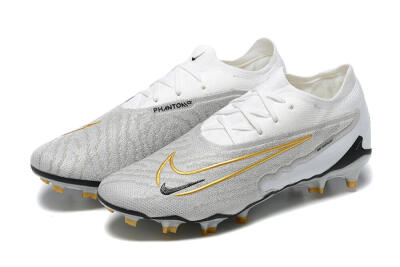 Men's Nike Phantom GX Elite FG Firm Ground Low-Tops Football Boots - Grey/White/Gold
