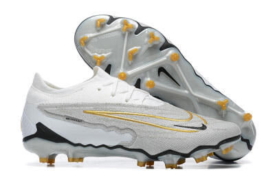 Men's Nike Phantom GX Elite FG Firm Ground Low-Tops Football Boots - Grey/White/Gold