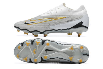 Men's Nike Phantom GX Elite FG Firm Ground Low-Tops Football Boots - Grey/White/Gold
