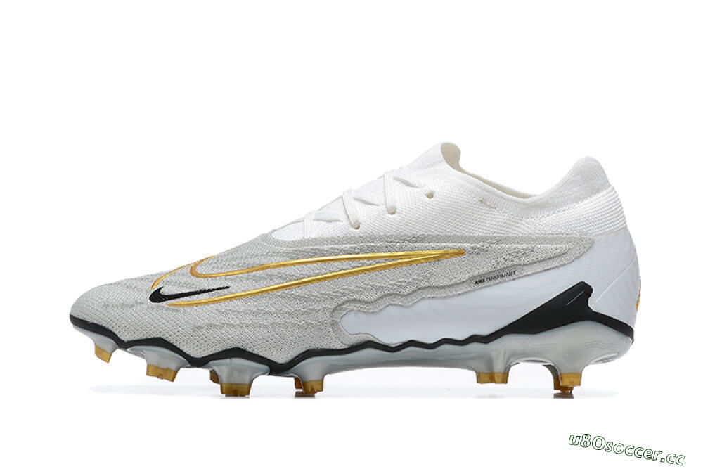 Men's Nike Phantom GX Elite FG Firm Ground Low-Tops Football Boots - Grey/White/Gold 0