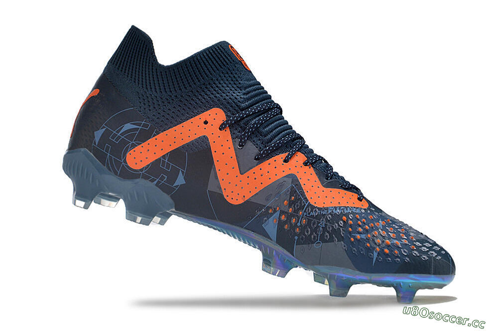 Men's Puma Future Ultimate DNA FG Firm Ground Low-Tops Football Boots - Blue/Orange 4