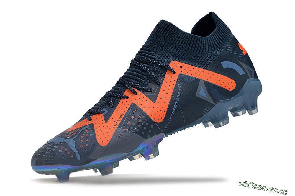 Men's Puma Future Ultimate DNA FG Firm Ground Low-Tops Football Boots - Blue/Orange 5