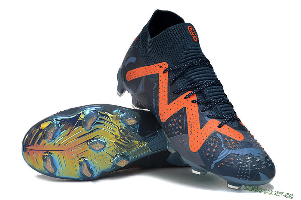 Men's Puma Future Ultimate DNA FG Firm Ground Low-Tops Football Boots - Blue/Orange 3