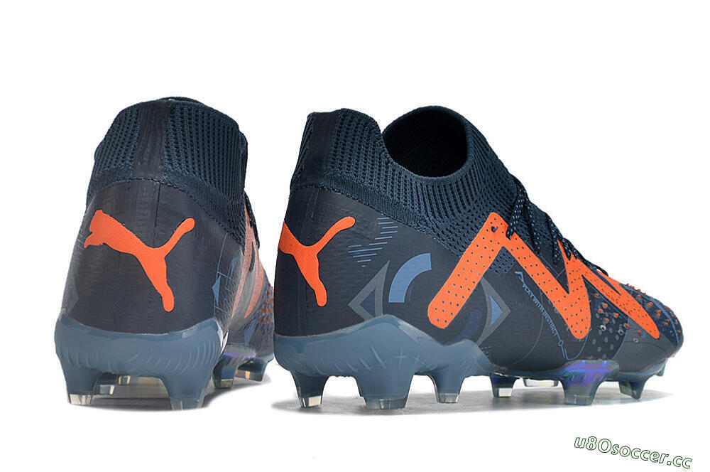 Men's Puma Future Ultimate DNA FG Firm Ground Low-Tops Football Boots - Blue/Orange 6