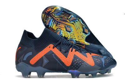 Men's Puma Future Ultimate DNA FG Firm Ground Low-Tops Football Boots - Blue/Orange