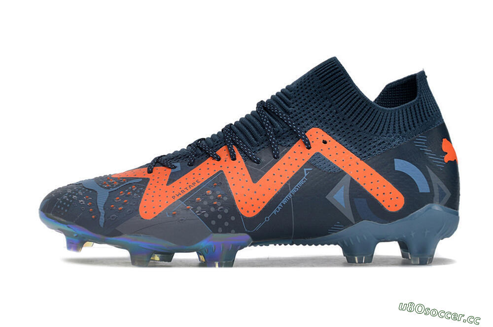 Men's Puma Future Ultimate DNA FG Firm Ground Low-Tops Football Boots - Blue/Orange 0
