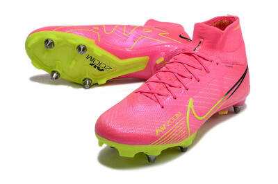 Men's Nike Air Zoom Mercurial Superfly 9 Elite SG Soft Ground High-Tops Football Boots - Pink/Green/Black