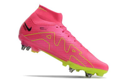 Men's Nike Air Zoom Mercurial Superfly 9 Elite SG Soft Ground High-Tops Football Boots - Pink/Green/Black