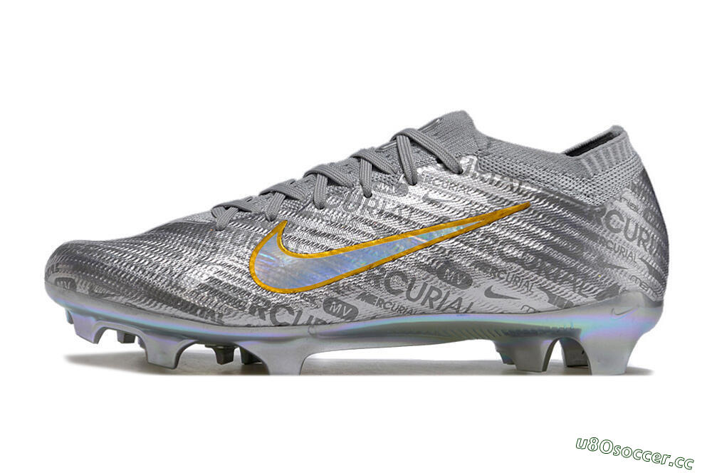Unisex Nike Air Zoom Mercurial Vapor 15 Elite FG Firm Ground Low-Tops Football Boots - Silver/Gold 0
