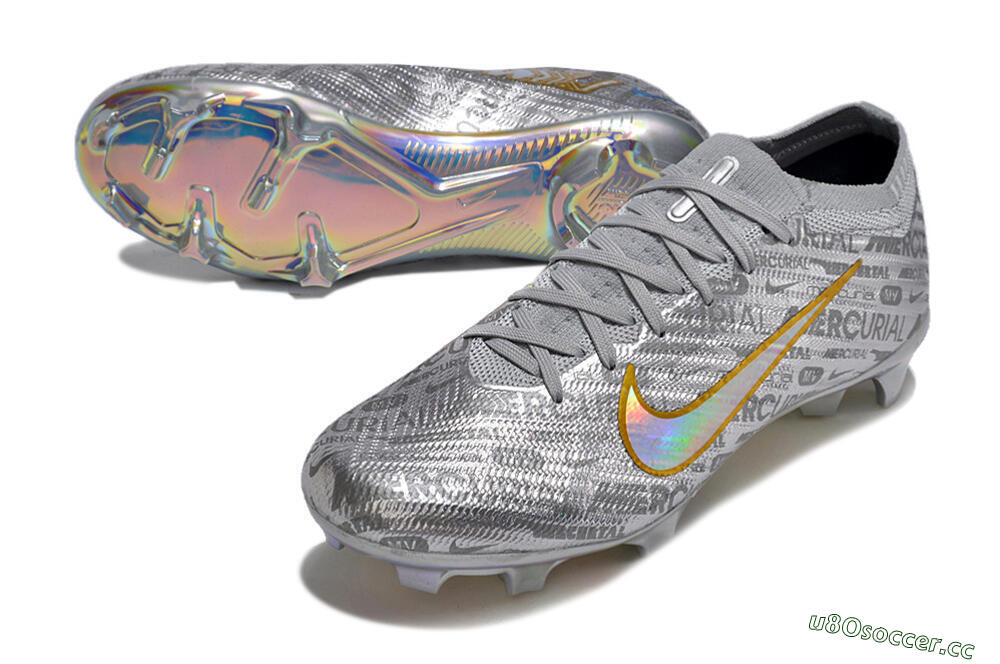 Unisex Nike Air Zoom Mercurial Vapor 15 Elite FG Firm Ground Low-Tops Football Boots - Silver/Gold 3