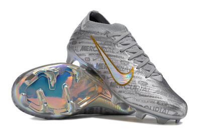 Unisex Nike Air Zoom Mercurial Vapor 15 Elite FG Firm Ground Low-Tops Football Boots - Silver/Gold