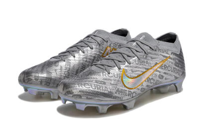 Unisex Nike Air Zoom Mercurial Vapor 15 Elite FG Firm Ground Low-Tops Football Boots - Silver/Gold
