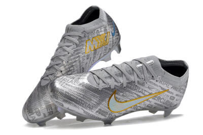 Unisex Nike Air Zoom Mercurial Vapor 15 Elite FG Firm Ground Low-Tops Football Boots - Silver/Gold