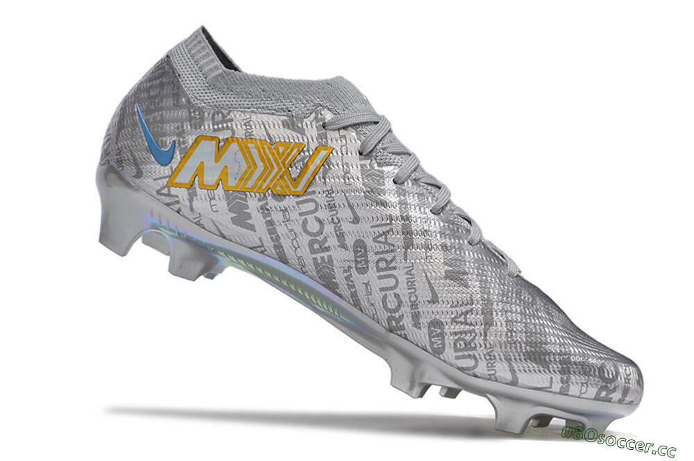Unisex Nike Air Zoom Mercurial Vapor 15 Elite FG Firm Ground Low-Tops Football Boots - Silver/Gold 7
