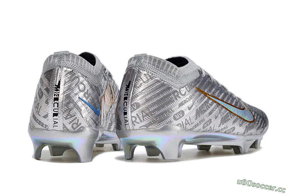 Unisex Nike Air Zoom Mercurial Vapor 15 Elite FG Firm Ground Low-Tops Football Boots - Silver/Gold 9